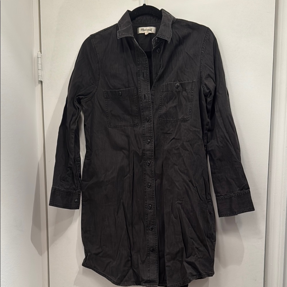 Madewell Black Denim Shirt Dress
